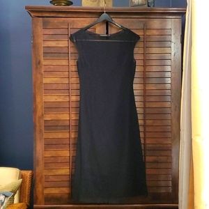 Tahari Black Gauze Column Dress Size 2